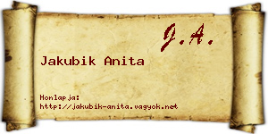 Jakubik Anita névjegykártya