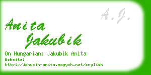 anita jakubik business card